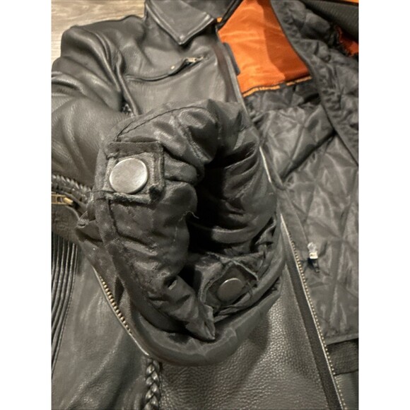 Milwaukee Leather Women’s M Black Motorcycle Jacket Zip-Out Liner Braided Sides - Picture 14 of 16